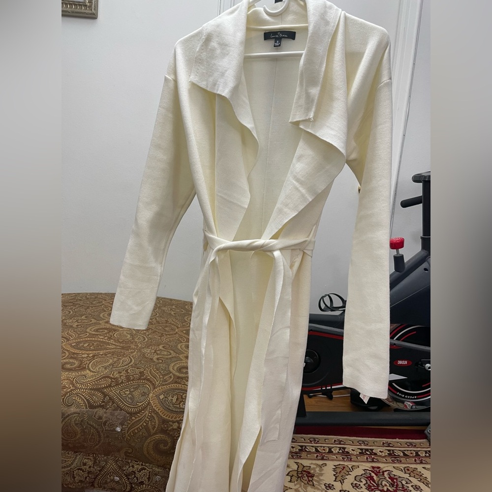 Love Tree - cream long sweater with belt